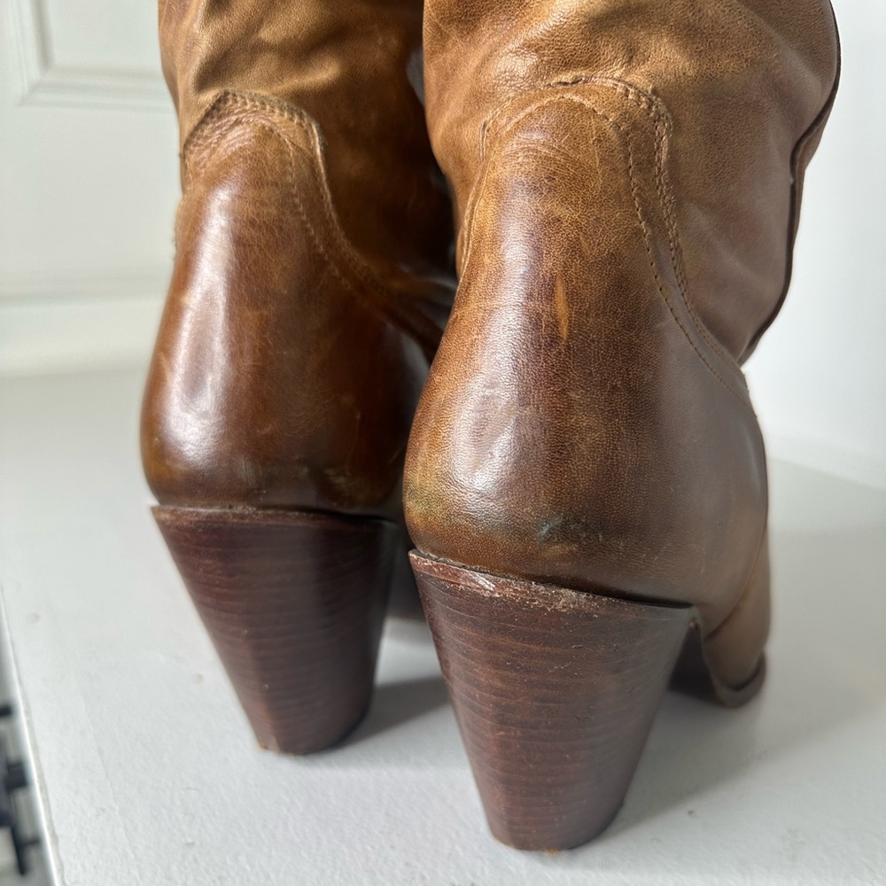 Charlie 1 Horse Women’s 9.5B Tan Leather Slouchy Western Boots Boho Trend - Picture 7 of 10